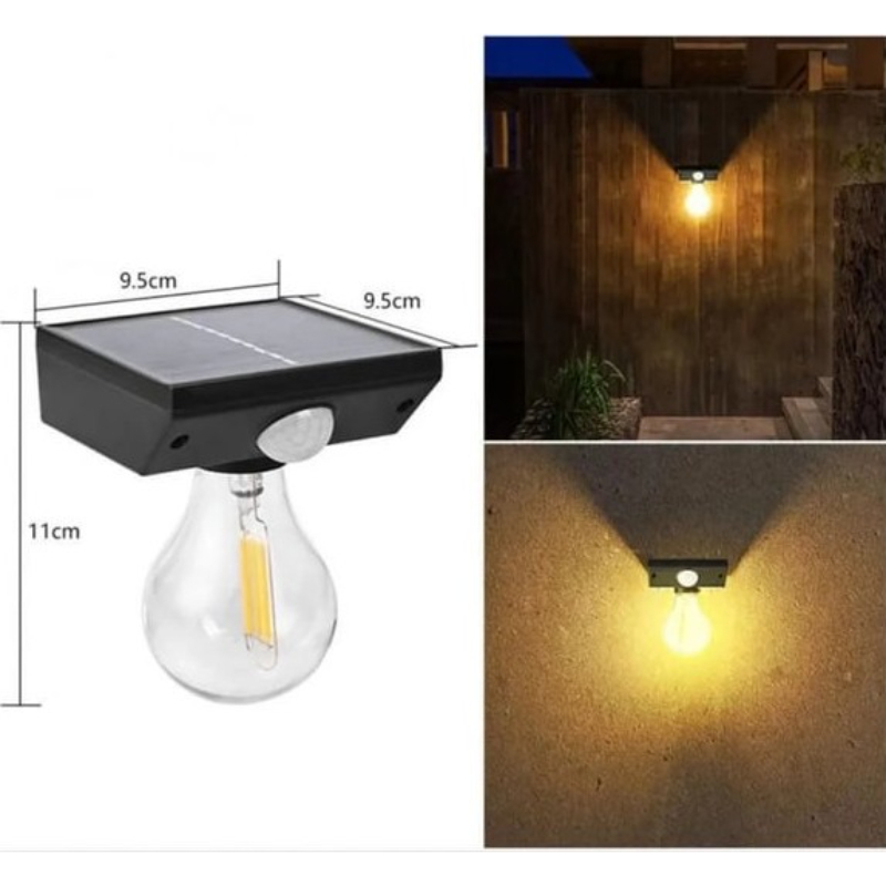 Solar Sensörlü LED Ampul Lamba - Güneş Enerjili - Dış Mekan Aydınlatma - 5